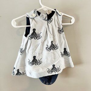 Kate Quinn Organics Octopus Dress Romper- Size 3-6m